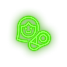 Charger l'image dans la galerie, green infant mother family children newborn child kid baby led neon factory