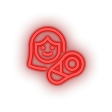 Charger l'image dans la galerie, red infant mother family children newborn child kid baby led neon factory