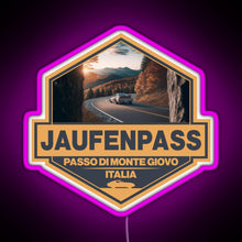 Charger l'image dans la galerie, Jaufenpass Italy Travel Art Badge RGB neon sign  pink