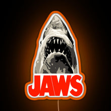 Charger l'image dans la galerie, JAWS Great White Shark RGB neon sign orange