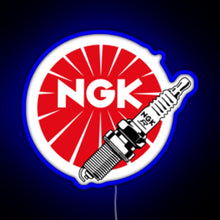 Charger l'image dans la galerie, JDM Spark Plugs NGK Racing RGB neon sign blue