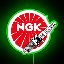 Charger l'image dans la galerie, JDM Spark Plugs NGK Racing RGB neon sign green