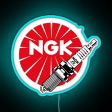 Charger l'image dans la galerie, JDM Spark Plugs NGK Racing RGB neon sign lightblue