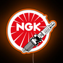 Charger l'image dans la galerie, JDM Spark Plugs NGK Racing RGB neon sign orange