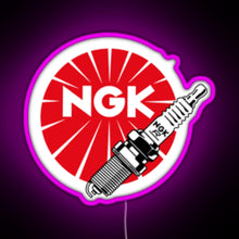 Charger l'image dans la galerie, JDM Spark Plugs NGK Racing RGB neon sign  pink