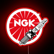 Charger l'image dans la galerie, JDM Spark Plugs NGK Racing RGB neon sign red