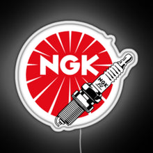 Charger l'image dans la galerie, JDM Spark Plugs NGK Racing RGB neon sign white