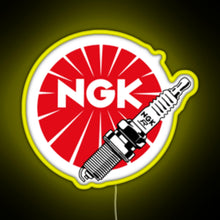 Charger l'image dans la galerie, JDM Spark Plugs NGK Racing RGB neon sign yellow
