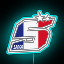 Charger l'image dans la galerie, Johann Zarco Number 5 RGB neon sign lightblue