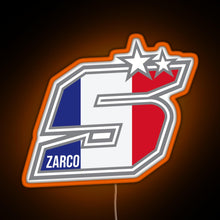 Charger l'image dans la galerie, Johann Zarco Number 5 RGB neon sign orange