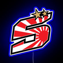 Charger l'image dans la galerie, Johann Zarco Number 5 Rising Sun RGB neon sign blue