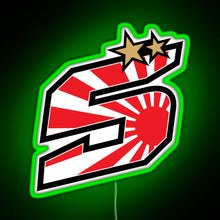 Charger l'image dans la galerie, Johann Zarco Number 5 Rising Sun RGB neon sign green
