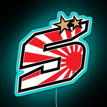 Charger l'image dans la galerie, Johann Zarco Number 5 Rising Sun RGB neon sign lightblue