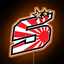 Charger l'image dans la galerie, Johann Zarco Number 5 Rising Sun RGB neon sign orange