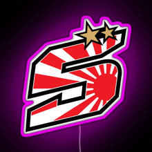 Charger l'image dans la galerie, Johann Zarco Number 5 Rising Sun RGB neon sign  pink