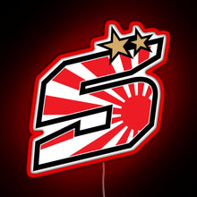 Charger l'image dans la galerie, Johann Zarco Number 5 Rising Sun RGB neon sign red