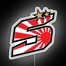 Charger l'image dans la galerie, Johann Zarco Number 5 Rising Sun RGB neon sign white