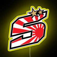 Charger l'image dans la galerie, Johann Zarco Number 5 Rising Sun RGB neon sign yellow