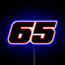 Charger l'image dans la galerie, Jonathan Rea Race Number 65 RGB neon sign blue
