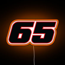 Charger l'image dans la galerie, Jonathan Rea Race Number 65 RGB neon sign orange