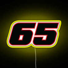 Charger l'image dans la galerie, Jonathan Rea Race Number 65 RGB neon sign yellow