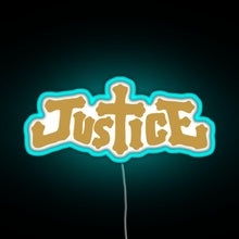 Charger l'image dans la galerie, Justice electro music logo RGB neon sign lightblue
