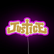 Charger l'image dans la galerie, Justice electro music logo RGB neon sign  pink