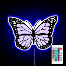 Charger l'image dans la galerie, lavender butterfly RGB neon sign remote