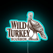 Charger l'image dans la galerie, Lawrenceburg Wild Turkey Bourbon RGB neon sign lightblue