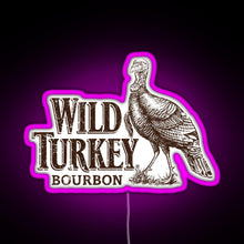 Charger l'image dans la galerie, Lawrenceburg Wild Turkey Bourbon RGB neon sign  pink