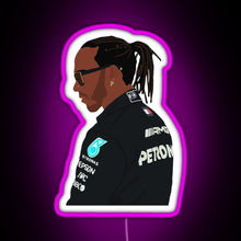Charger l'image dans la galerie, Lewis Hamilton for Mercedes at 2021 pre season testing at Bahrain RGB neon sign  pink