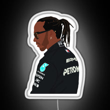 Charger l'image dans la galerie, Lewis Hamilton for Mercedes at 2021 pre season testing at Bahrain RGB neon sign white