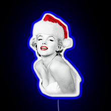 Charger l'image dans la galerie, Marilyn Monroe Christmas Santa Marilyn RGB neon sign blue