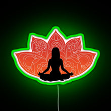 Charger l'image dans la galerie, Meditating in a Lotus Pose RGB neon sign green