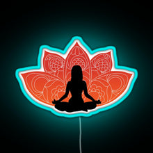 Charger l'image dans la galerie, Meditating in a Lotus Pose RGB neon sign lightblue