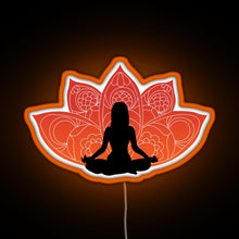Charger l'image dans la galerie, Meditating in a Lotus Pose RGB neon sign orange