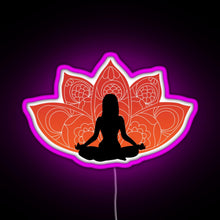 Charger l'image dans la galerie, Meditating in a Lotus Pose RGB neon sign  pink