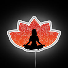 Charger l'image dans la galerie, Meditating in a Lotus Pose RGB neon sign white