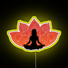 Charger l'image dans la galerie, Meditating in a Lotus Pose RGB neon sign yellow