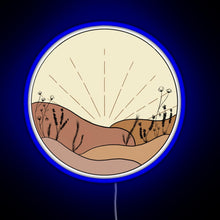 Charger l'image dans la galerie, Minimal Sunset with Wildflowers RGB neon sign blue
