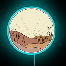 Charger l'image dans la galerie, Minimal Sunset with Wildflowers RGB neon sign lightblue