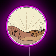 Charger l'image dans la galerie, Minimal Sunset with Wildflowers RGB neon sign  pink