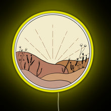 Charger l'image dans la galerie, Minimal Sunset with Wildflowers RGB neon sign yellow