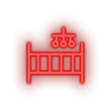 Charger l'image dans la galerie, red mobile crib family children cot care child kid baby led neon factory