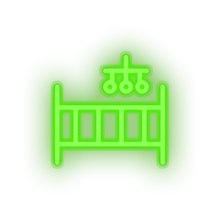 Charger l'image dans la galerie, green mobile crib family children cot care child kid baby led neon factory