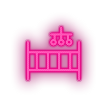 Charger l'image dans la galerie, pink mobile crib family children cot care child kid baby led neon factory
