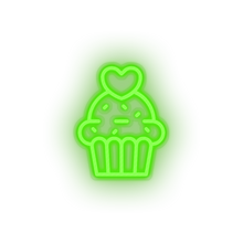 Charger l'image dans la galerie, green muffin led cake dessert love muffin relationship romance valentine day neon factory