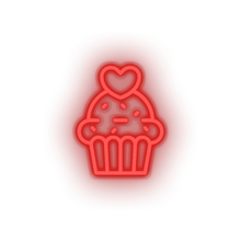 Charger l'image dans la galerie, red muffin led cake dessert love muffin relationship romance valentine day neon factory
