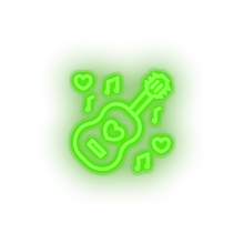 Charger l'image dans la galerie, green music led guitar love music note relationship romance valentine day neon factory