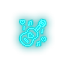 Charger l'image dans la galerie, ice_blue music led guitar love music note relationship romance valentine day neon factory